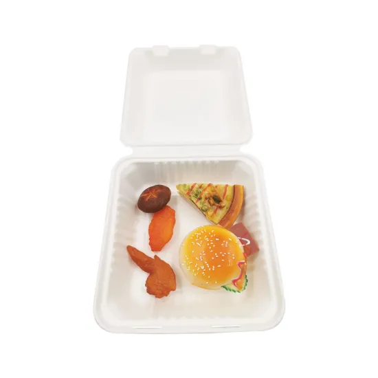 100%Biodegradable Disposable Bagasse Tableware 8'' Container