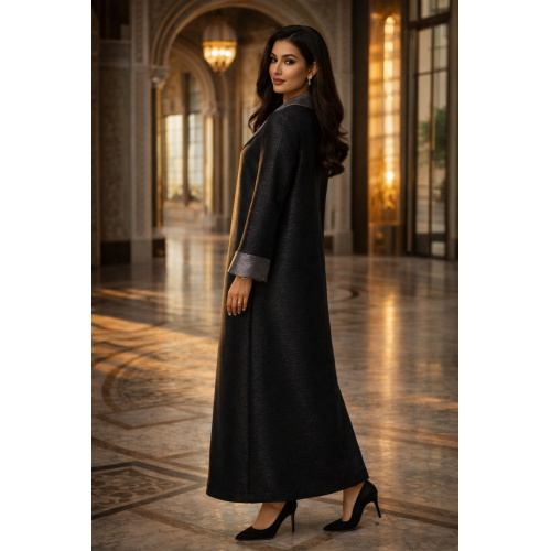 مشکی خاکستری متالیک رنگ بلوک کیمونو Abaya
