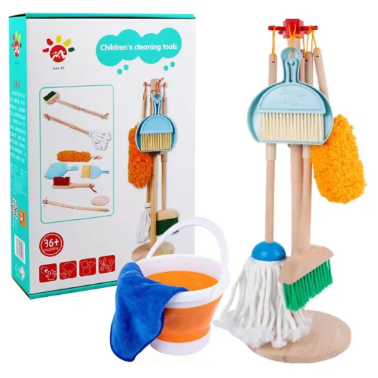 9-Piece Mini Cleaning Supplies Kit: The Perfect Toy Set for Kids to Learn Housekeeping Skills