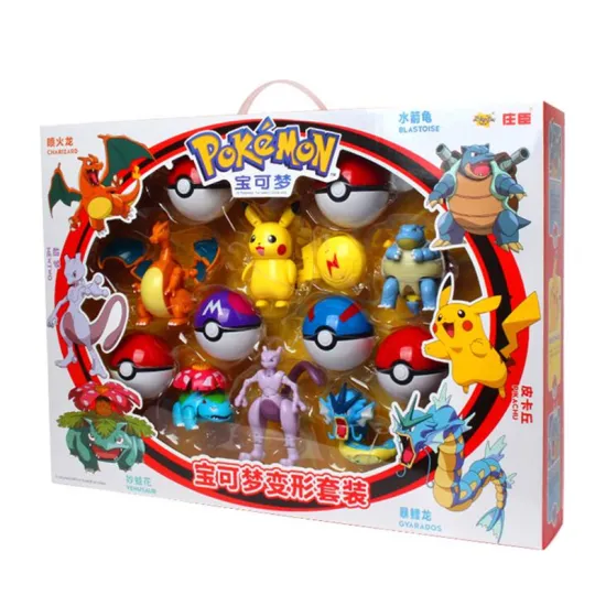 Pokemon toys set Pocket Monster Pikachu Action Figure Pokemon Game Poke Ball Model Charmander Anime Christmas halloween Gift