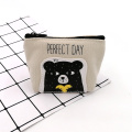 Custom bear style canvas coin purse