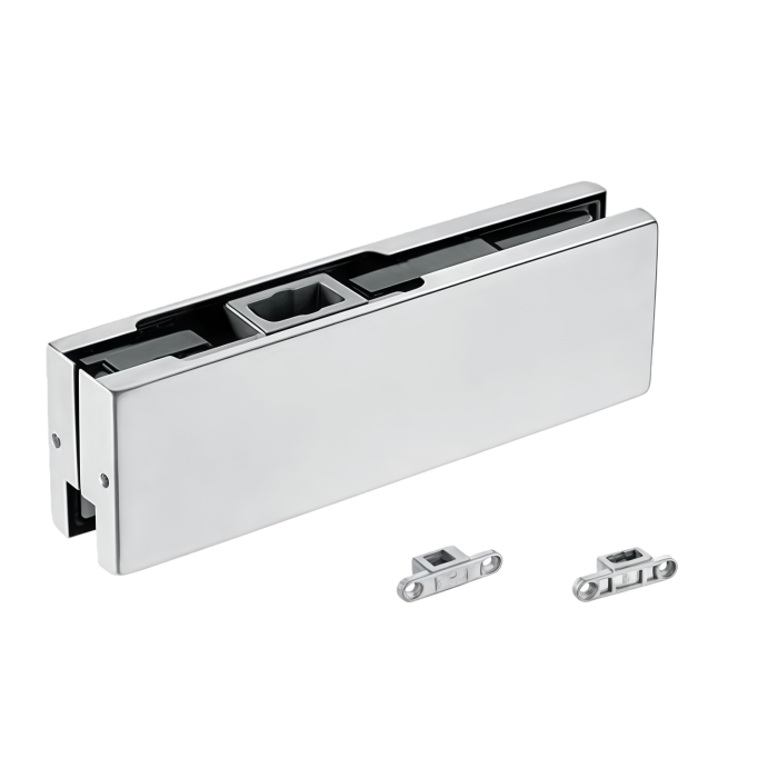 Звышмоцнае безкаркаснае шкляное ніжняе паваротнае абсталяванне для дзвярэй