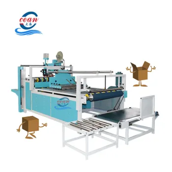 OCEAN Brand Semi-Auto Carton Box Gluing Machine for Corrugated Box Folder Gluer