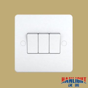 BS 3 gang double pole switch