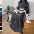 Wearable Soft Fleece TV Blanket with Sleeves