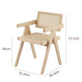 Wholesale Rattan Seat And Back Armless Wood Frame Dining Chair For Living Room Cane Seat and back Wicker