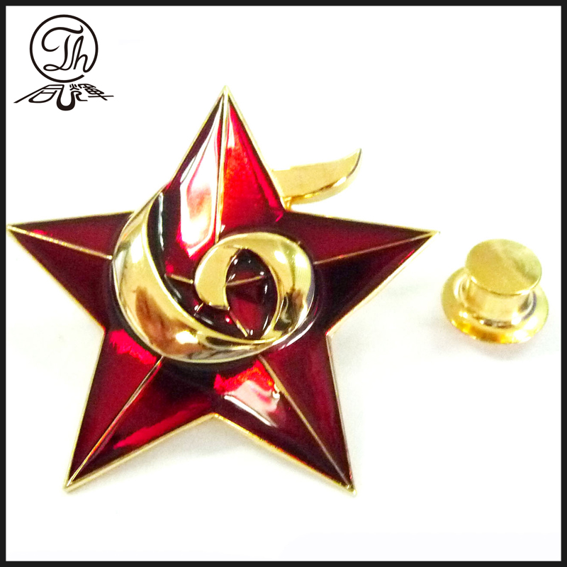 Solid star with transparent enamel badge