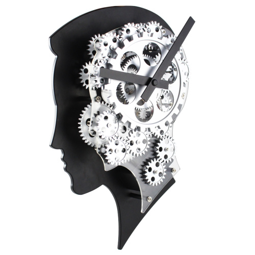 A Cool Brain Shape Clock with Moving Gear