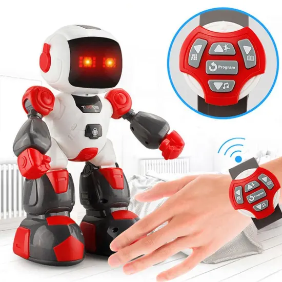2.4G Intelligent Rechargeable Smart Watch Toy Robot with Recording, Light, and Sound Features