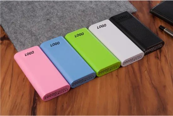 Fashion and light function Portable Smart colorful power bank 20000 mah mobile charger