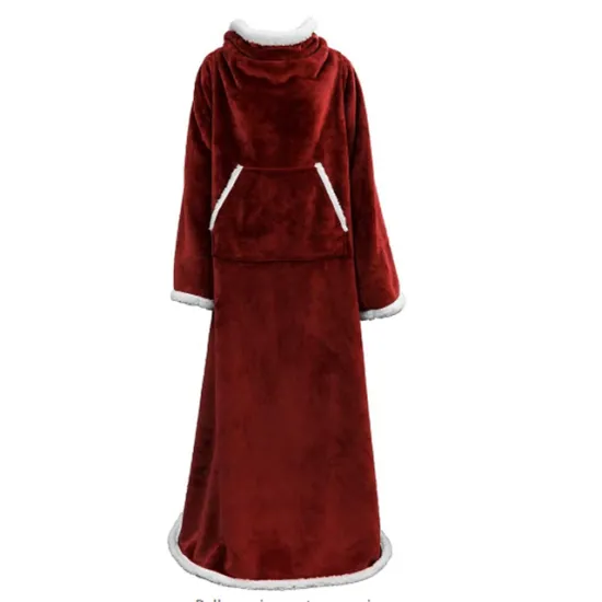 custom print sherpa throw plush blanket sherpa wearable blanket with sleeves