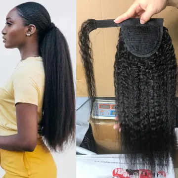 Wholesale cheap human hair ponytail wrap around, wrap ponytail human hair, 8 to 28 inch human hair ponytail