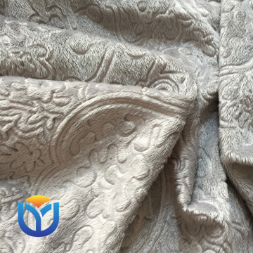 100% polyester warp knitted fabric super soft velvet minky embossed printing