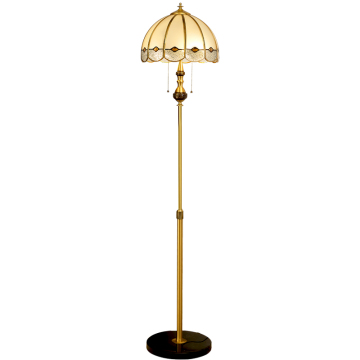 Copper Marble American Retro Floor Lamp for Bedroom and Sofa