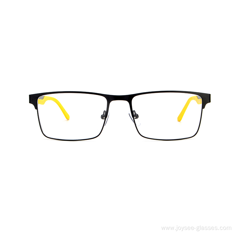 Cheap Perfect Quality Colorful Temples Spring Hinge Metal Eyeglasses Frames For Men and Ladies