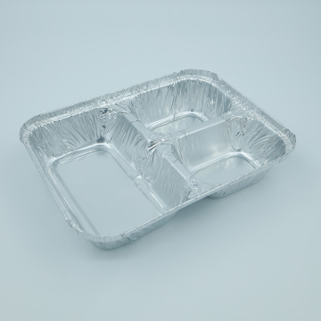 3 Compartiment aluminium folie fastfood container