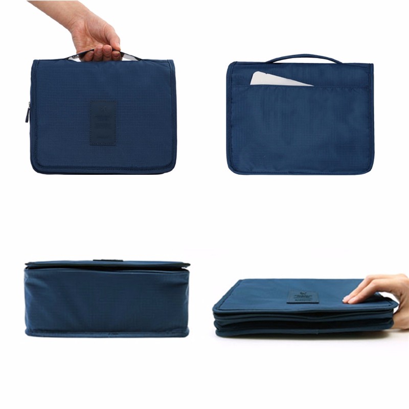 Travel Wash Cosmetic Bag Folding Hanging Toiletry Case Wash Organizer Storage Pouch Hanging Bag Luggage Travel Accessories