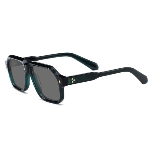 Vintage Square Acetate Aviator Sunglasses TAC Lens
