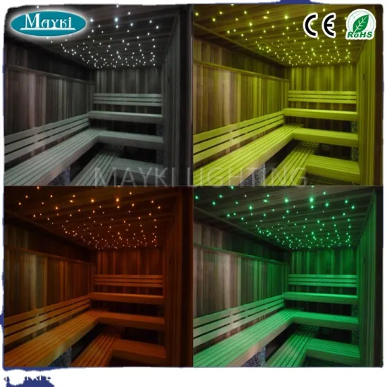 12V Fiber Optic LED Lights for Sauna with Black Coating and Warm White Glow Harness