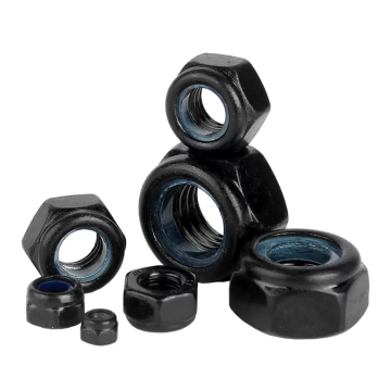 Carbon Steel Black Hex Locknut DIN 982 with Nylon Insert: Metal Fasteners for Secure Connections