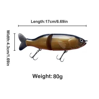 OEM 17cm 80g Slider Jointed Swim Bait for Pike, Trout, and Bass Fishing