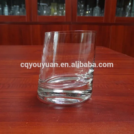 high quality high transparency oval 190ml creative liquor whisky drinking slanted glass cup