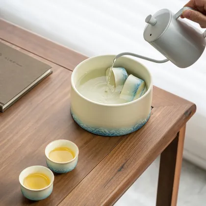 Beige Thousand-li Landscape Kung Fu Tea Set