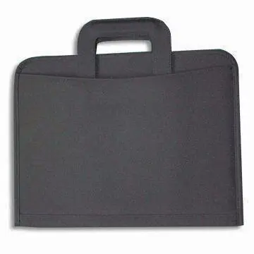 A4 Zippered Canvas Briefcase with Drop Handles, Calculator, Notepad and Ring Binder
