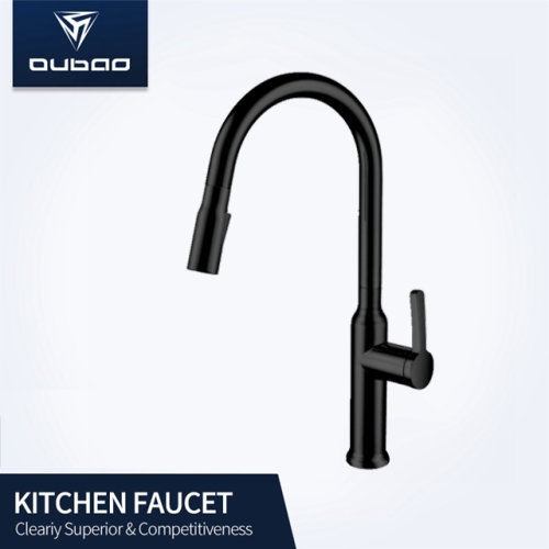 Faucet Wastafel Dapur Hitam Berputar Elegan