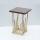 Gold stainless steel wooden top side table