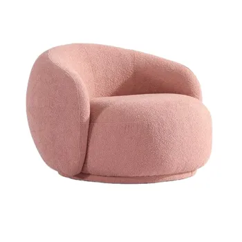 Modern Stylish Velvet Upholstered Armchair with Curved Backrest
