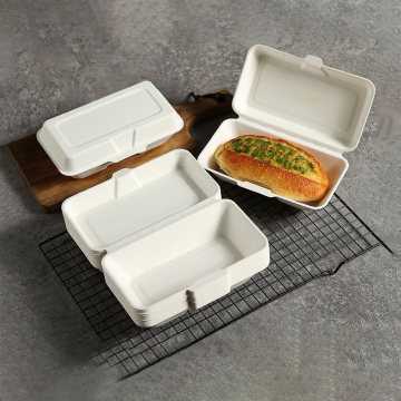 Eco-Friendly Degradable Bagasse Folding Hot Dog Box