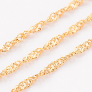 2mm 304 ανοξείδωτος χάλυβα Faceted Χρυσή αλυσίδα Σιγκαπούρης - Λεπτομέρειες και πληροφορίες προϊόντος