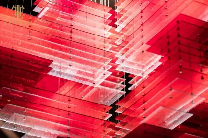 Traditional red murano glass chandelier bubble