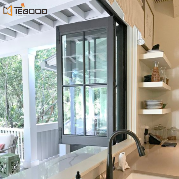 Customized Impact Aluminum Folding Windows with Grill Design for Kitchen