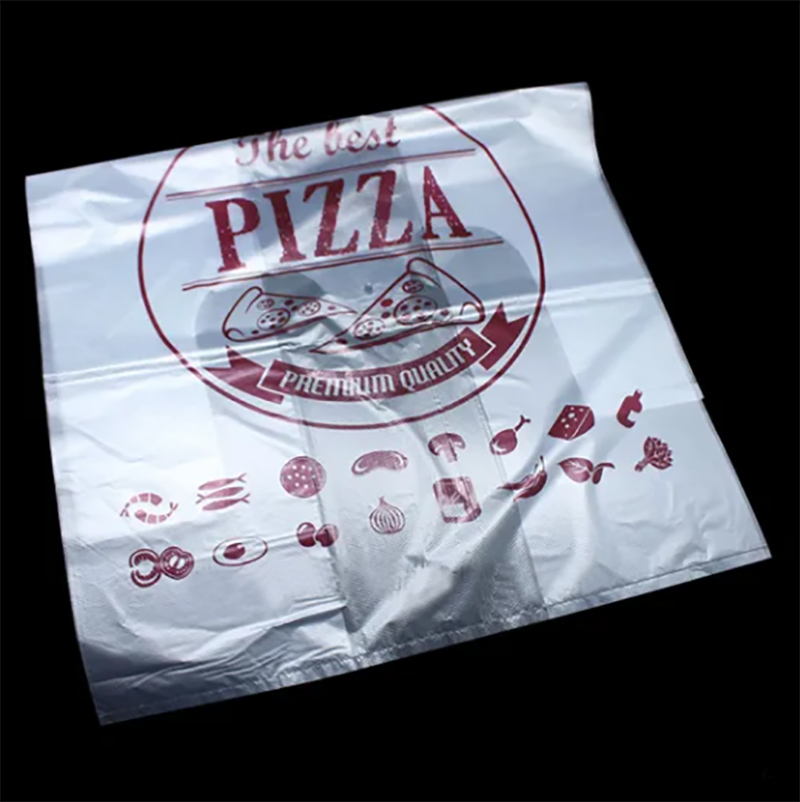 PE Pizza Disposable T-Shirt Food Shopping Bag