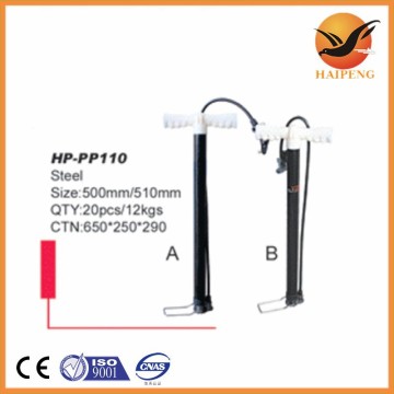 full head vertical 500mm 510mm black color stainless steel bicycle pump