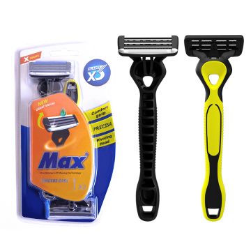 Triple Blade Pivoting Head Safety Disposable Razor for Men