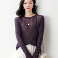 Sexy Lace Body Suit Long-sleeved retro hollow knitted sweater women's Supplier