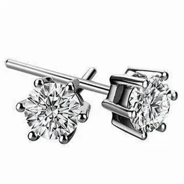 Sterling Silver Stud Earrings with Zircon, Customized Logos are Welcome
