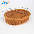 oval shaped brown rattan basket for bread display