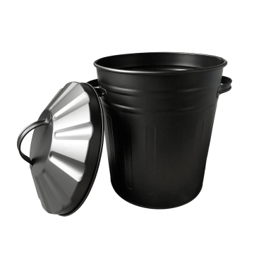 Wholesale High Quality Black Round Galvanized Steel Garden Bin Storage