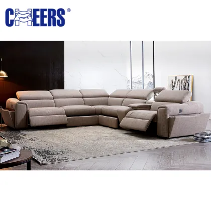 MANWAH CHEERS Luxury Classic Home Furniture sofa Corner Recliner Fabric sectional