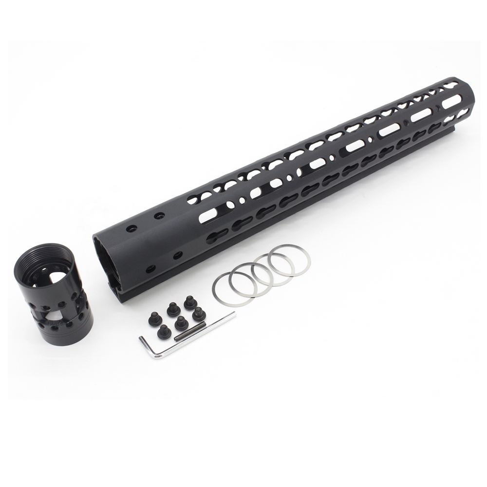 AR15/M4/M16 Keymod / M-lok Handguard Rail Picatinny Free Float Mount System Ultralight 7/9/10/12/13.5/15'' Black Anodized