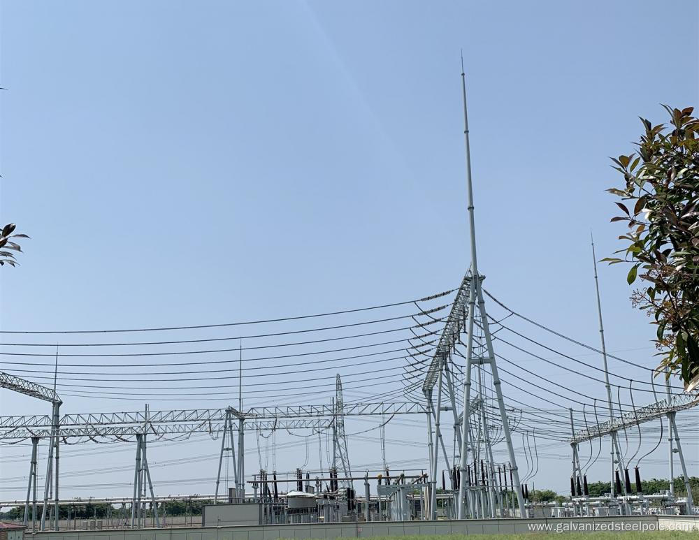 132KV substation structure steel pole