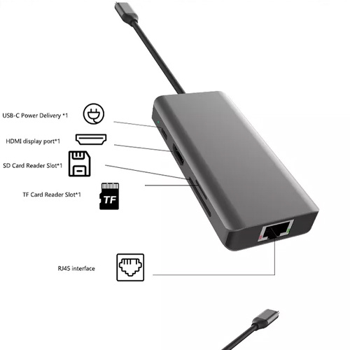 Hybrid Docking Station Definition Multimedia Inter 8 in 1 docking station Supplier