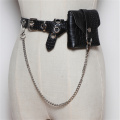 Crocodile Texture Black Mini Women's Belt Bag