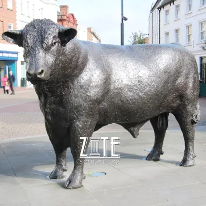 Metal crafts bronze hereford bull statue sculpture