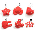 New Resin Design Red Heart Star Button Beads Diy Crafts Handmade Art Decor For Children Shirt Shoes Clothes Ornament