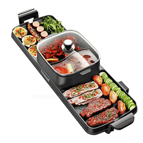 Portable Smokeless Electric Barbecue Grill - Multi-Function Kebab Pan